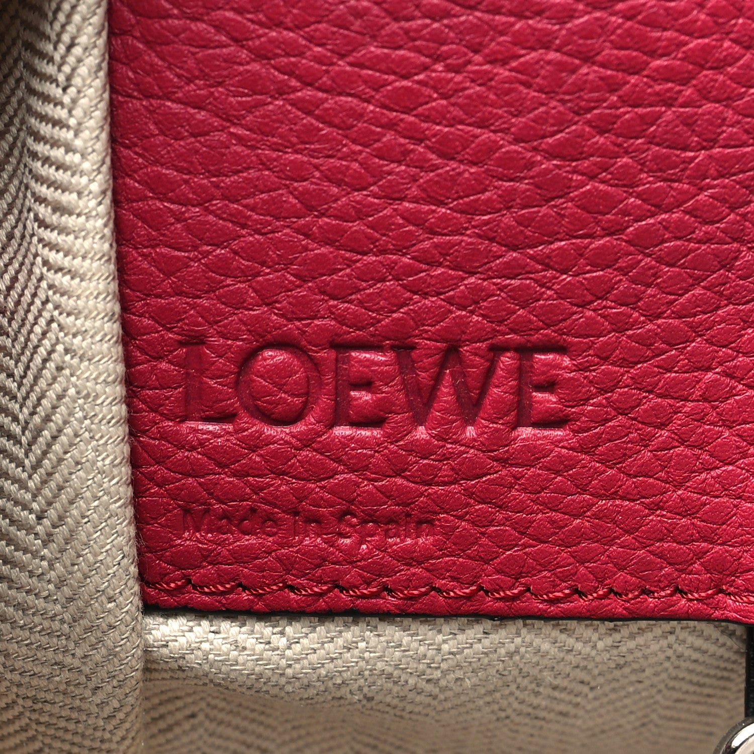 Loewe Grained Calfskin Small Hammock Shoulder Bag Raspberry 6 of 10
