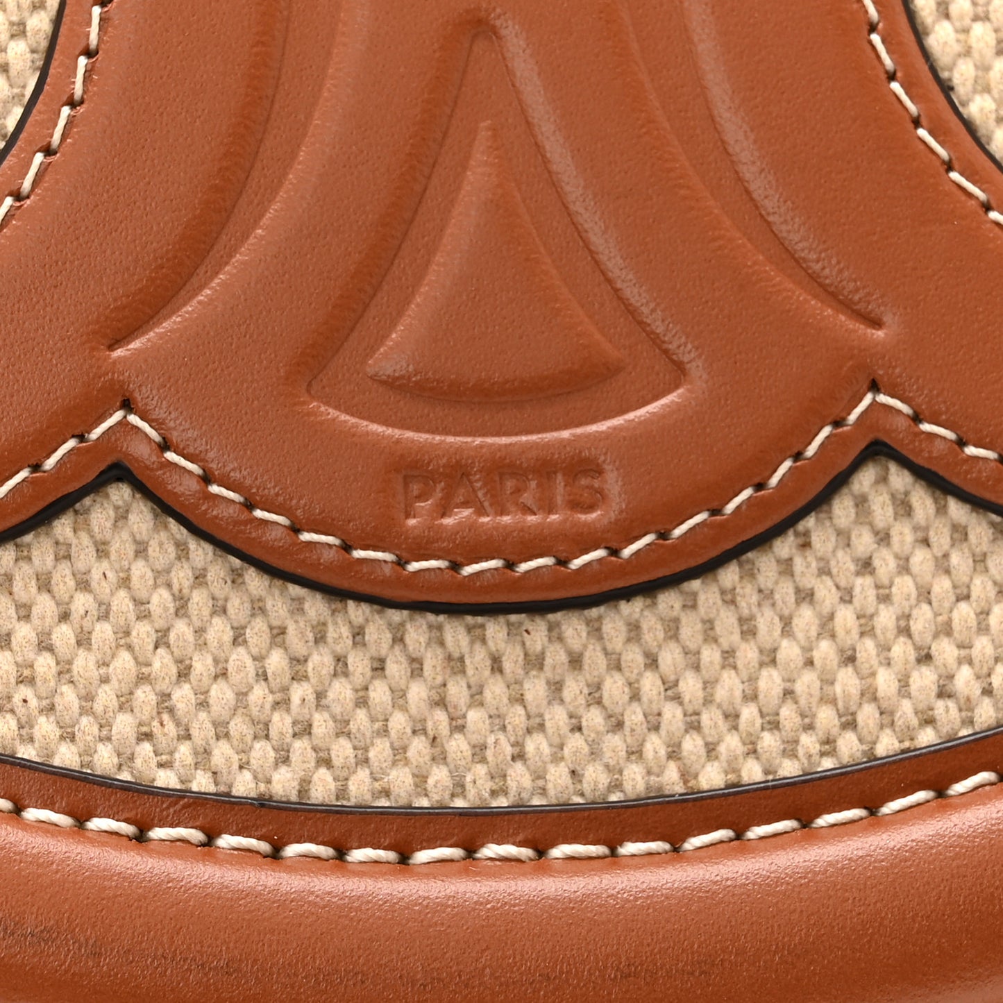 Canvas Calfskin Cuir Small Triomphe Oval Crossbody Purse Natural Tan