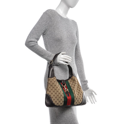 Gucci Monogram Web Jackie O Bouvier Hobo Dark Brown 2 of 7