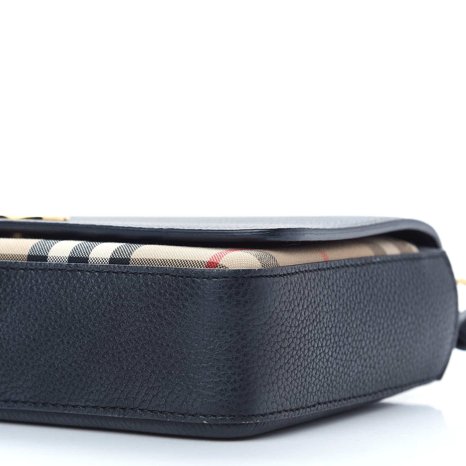 Burberry Grainy Calfskin Vintage Check Hampshire Crossbody Black 7 of 8