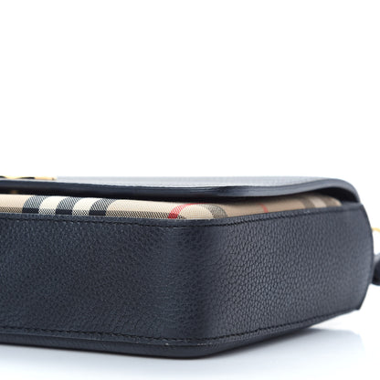 Burberry Grainy Calfskin Vintage Check Hampshire Crossbody Black 7 of 8