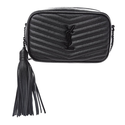 Saint Laurent Grain De Poudre Matelasse Monogram Mini Lou Camera Bag Black 1 of 11