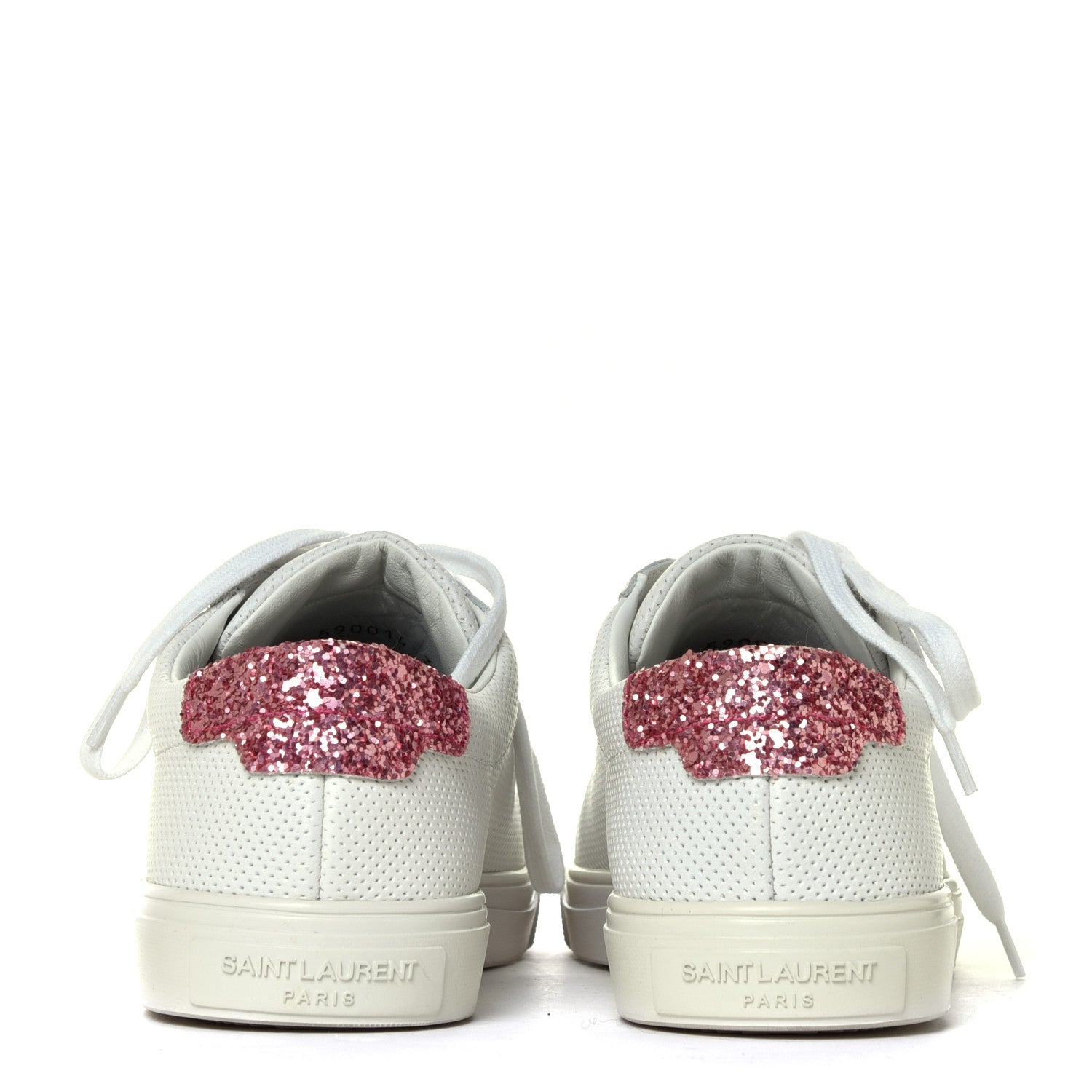 Saint Laurent Perforated Calfskin Glitter Andy Low Top Sneakers 36 5 of 7