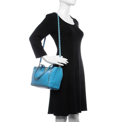 Valentino Garavani Vitello Small Rockstud Tote Parrot 13 of 24
