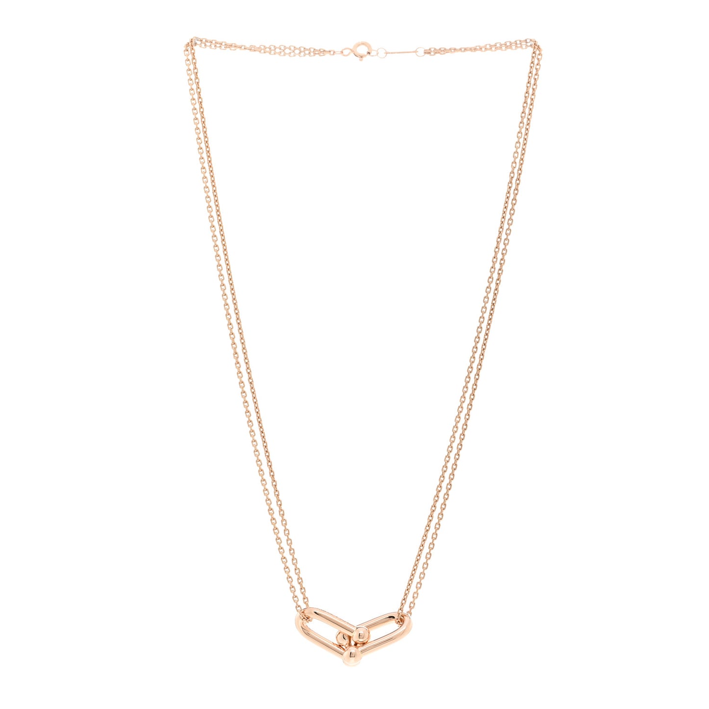 18K Rose Gold HardWear Double Link Pendant Necklace