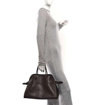 The Row Polished Saddle Calfskin Soft Margaux 15 Chestnut 2 of 10