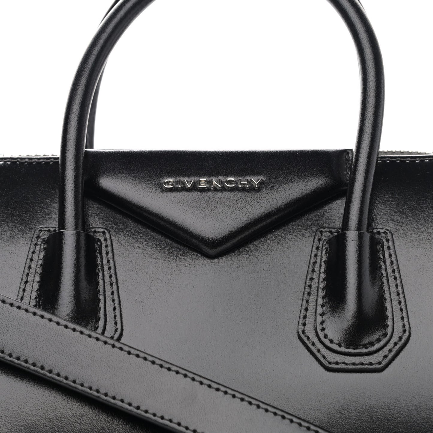 Shiny Lord Calfskin Small Antigona Black