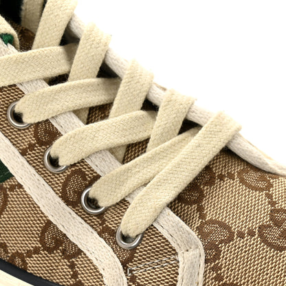 Gucci GG Monogram Web Womens 1977 Tennis High Top Sneakers 37 Beige Ebony Mystic White 12 of 12