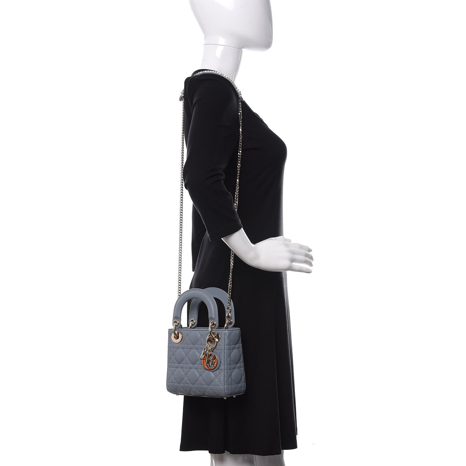 Christian Dior Lambskin Cannage Mini Lady Dior Cloud Blue 2 of 10