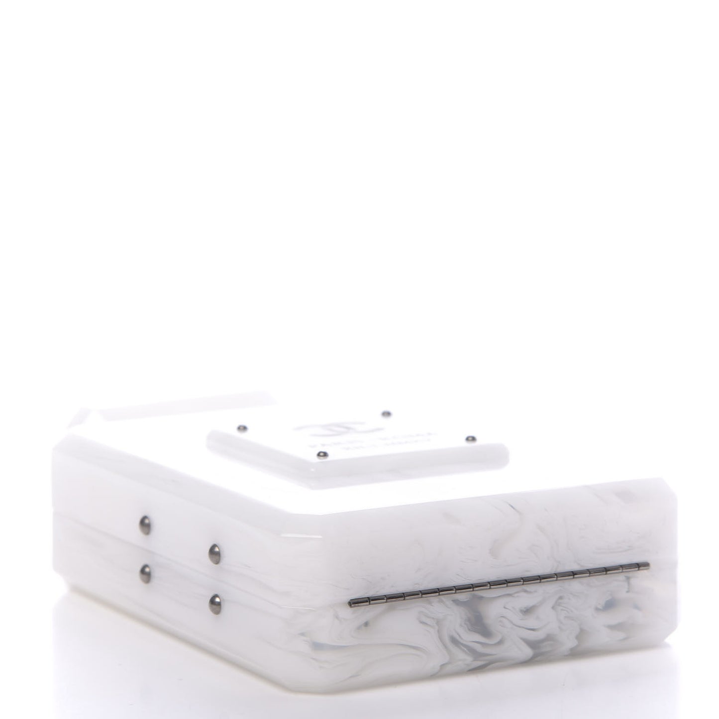 Marbled Plexiglass Buonasera Perfume Bottle Clutch White