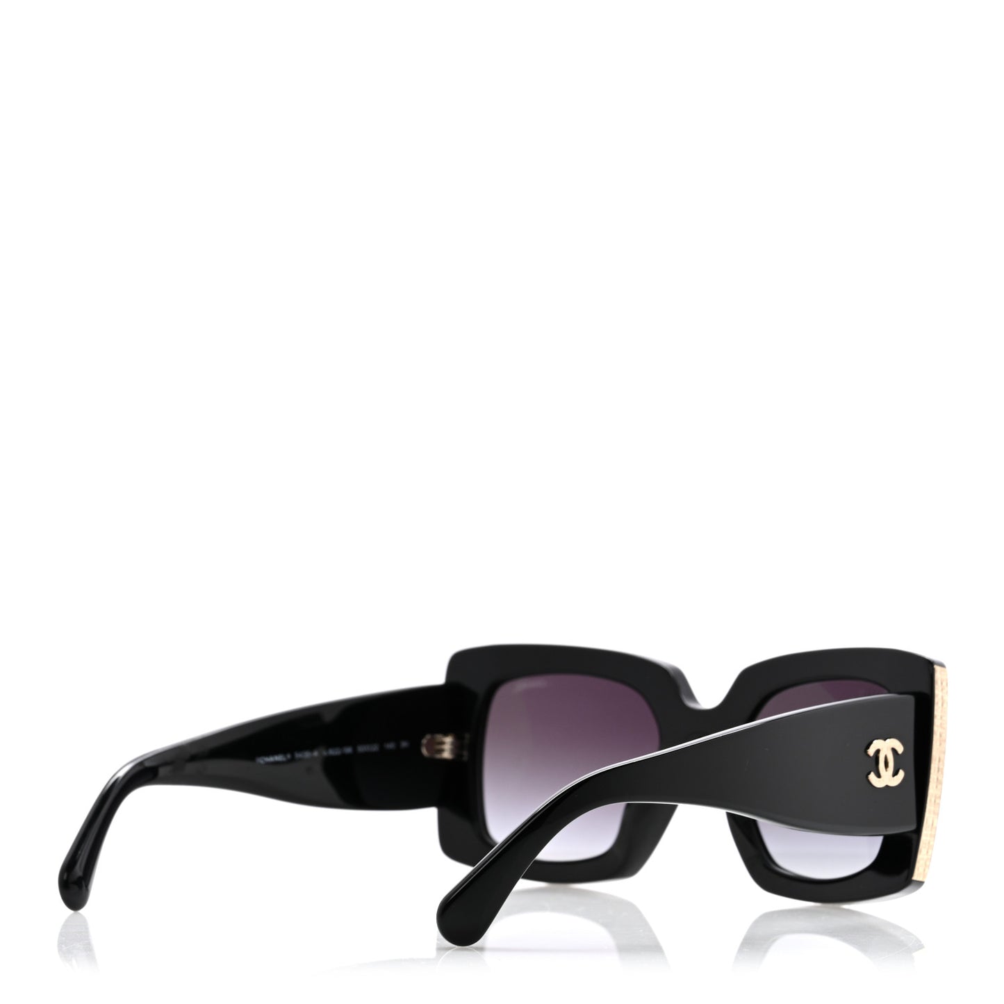 Acetate Rectangle Sunglasses 5435-A Black