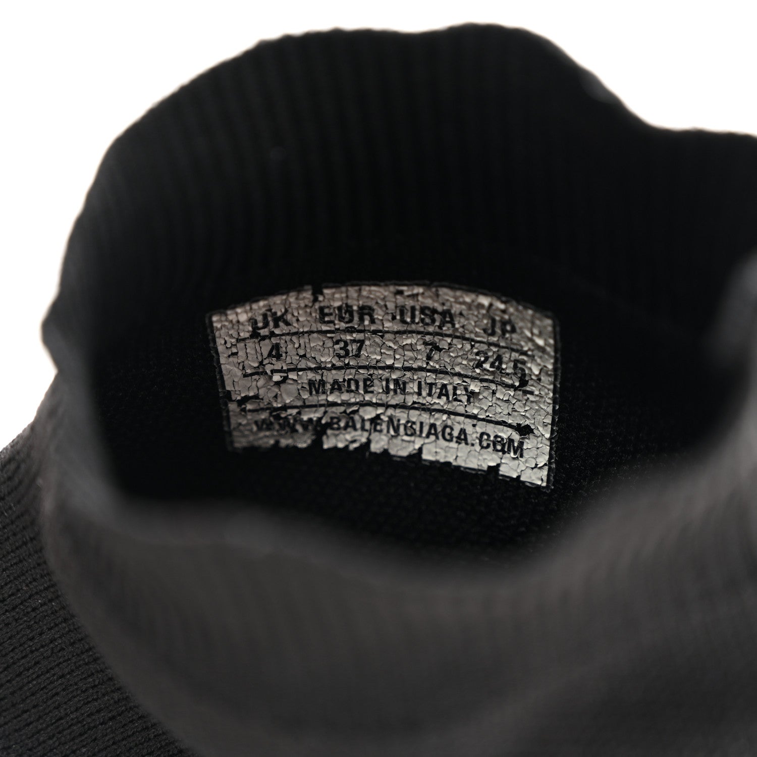 Balenciaga Neoprene Knit Womens Speed Sneakers 37 Black White 8 of 10