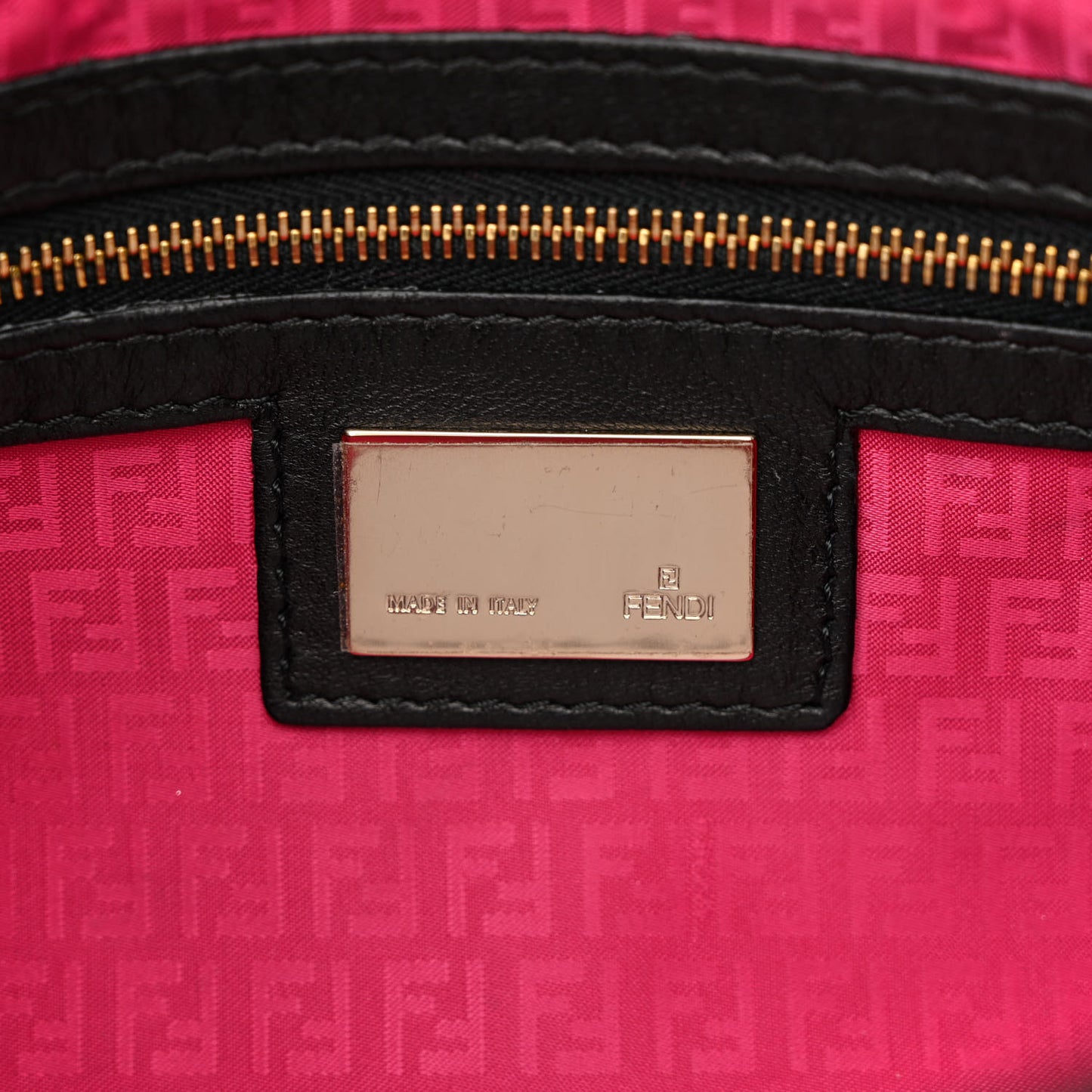 Nappa Logo Embossed Baguette Black