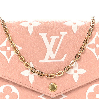 Louis Vuitton Empreinte Monogram Giant Felicie Pochette Chain Wallet Rose Trianon Creme 8 of 10