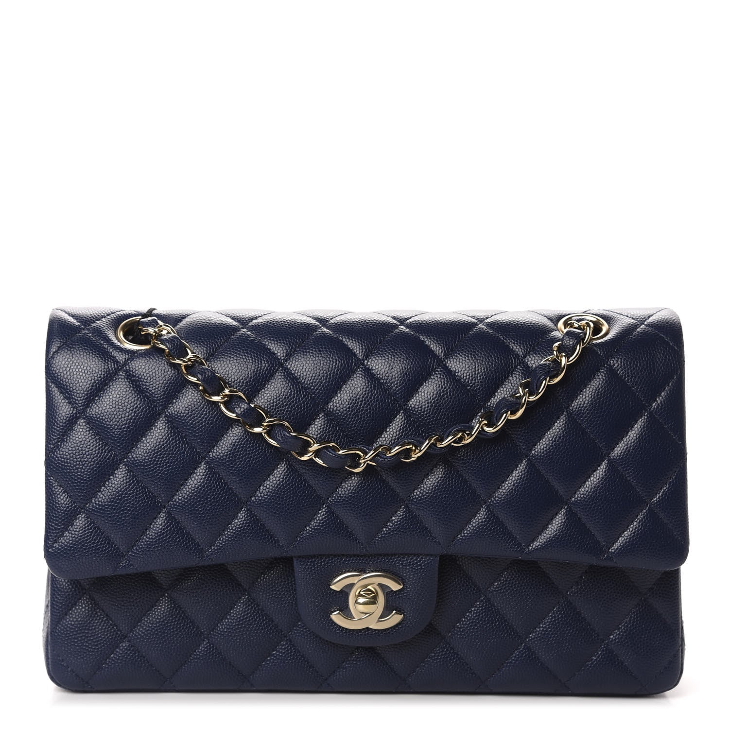 Chanel Caviar Quilted Medium Double Flap Navy 1 of 11