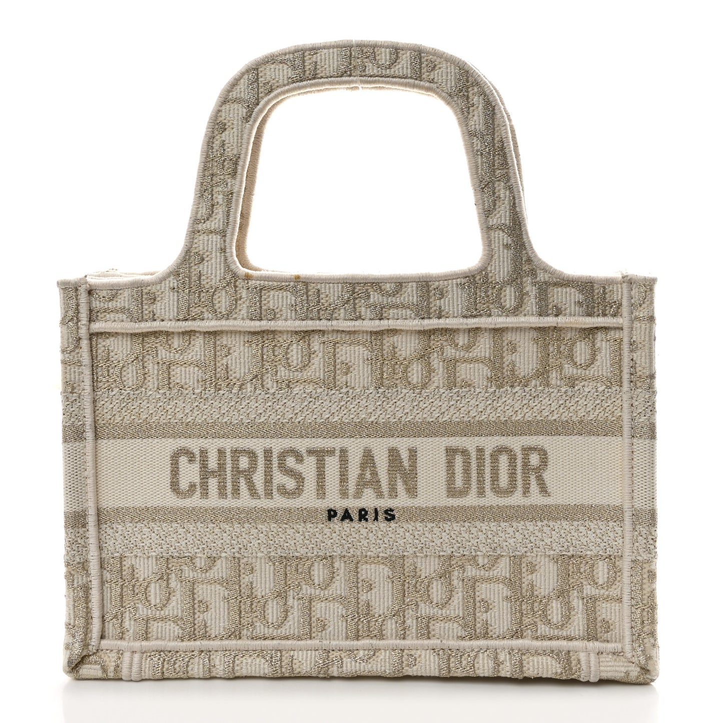 Oblique Mini Book Tote Gold Multicolor