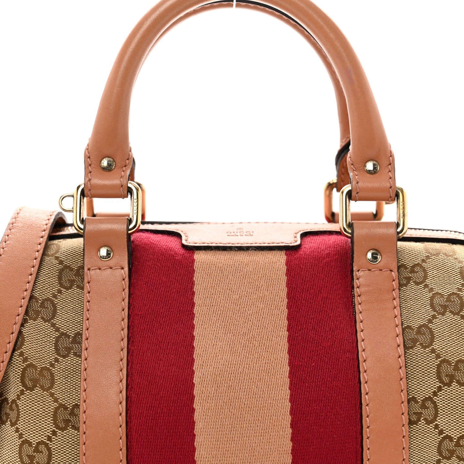 Gucci Monogram Vintage Web Small Boston Beige 8 of 11