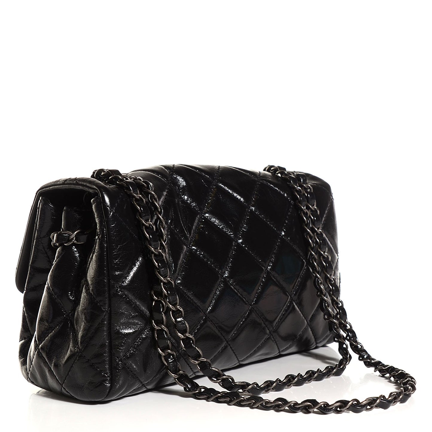 Calfskin Quilted Coco Soft Flap Black