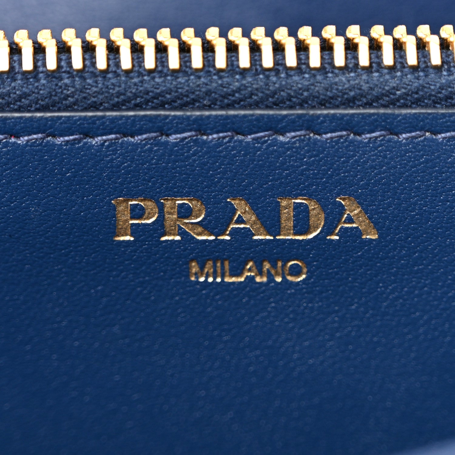 Prada Vitello Move Metal Oro Chain Wallet Bluette 7 of 11