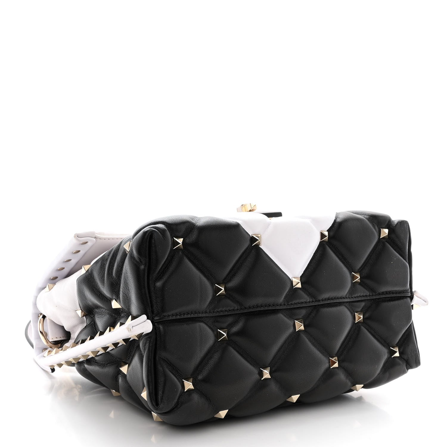 Valentino Garavani Nappa Medium Candystud Top Handle Bag White Black 4 of 14