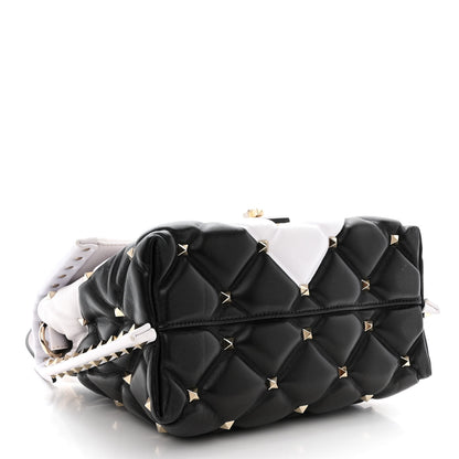 Valentino Garavani Nappa Medium Candystud Top Handle Bag White Black 4 of 14
