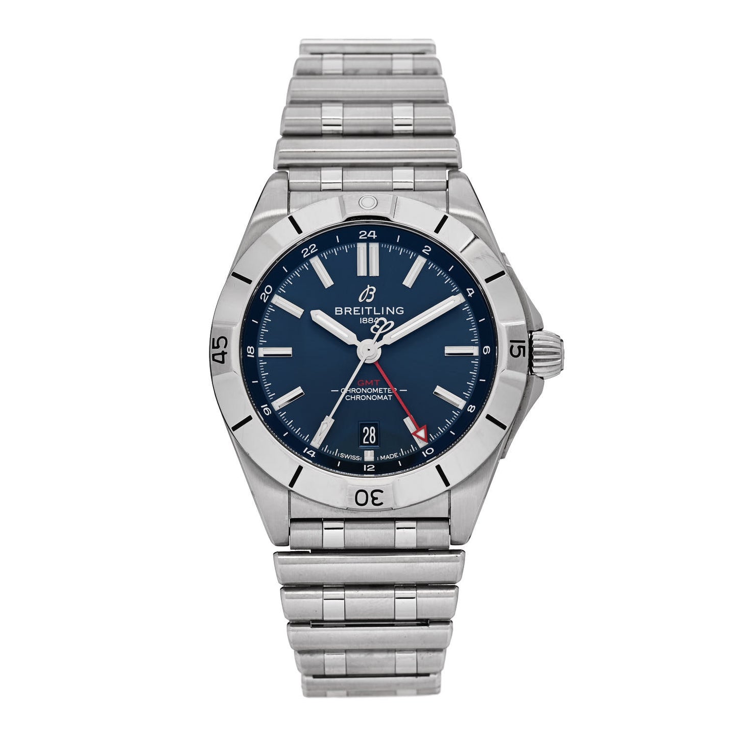 Stainless Steel 40mm Chronomat GMT Automatic Watch Blue A32398101C1A1