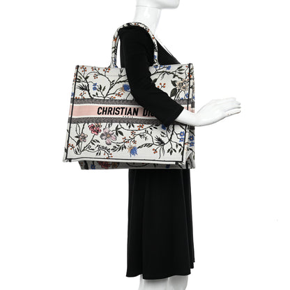 Christian Dior Canvas Embroidered Large Rosa Mutabilis Book Tote White Multicolor 2 of 9