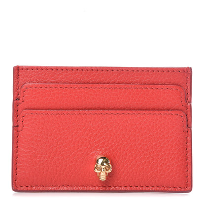 Alexander McQueen Calfskin Skull Card Holder Scarlet Red 1 of 8