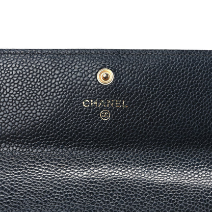 Chanel Caviar Quilted Large Gusset Flap Wallet Black 6 of 8