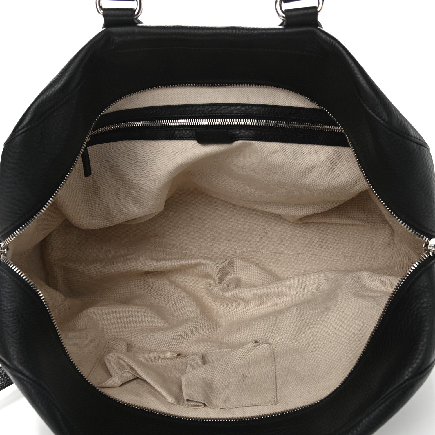 Gucci Pebbled Calfskin Soho Carry On Duffle Black 4 of 16