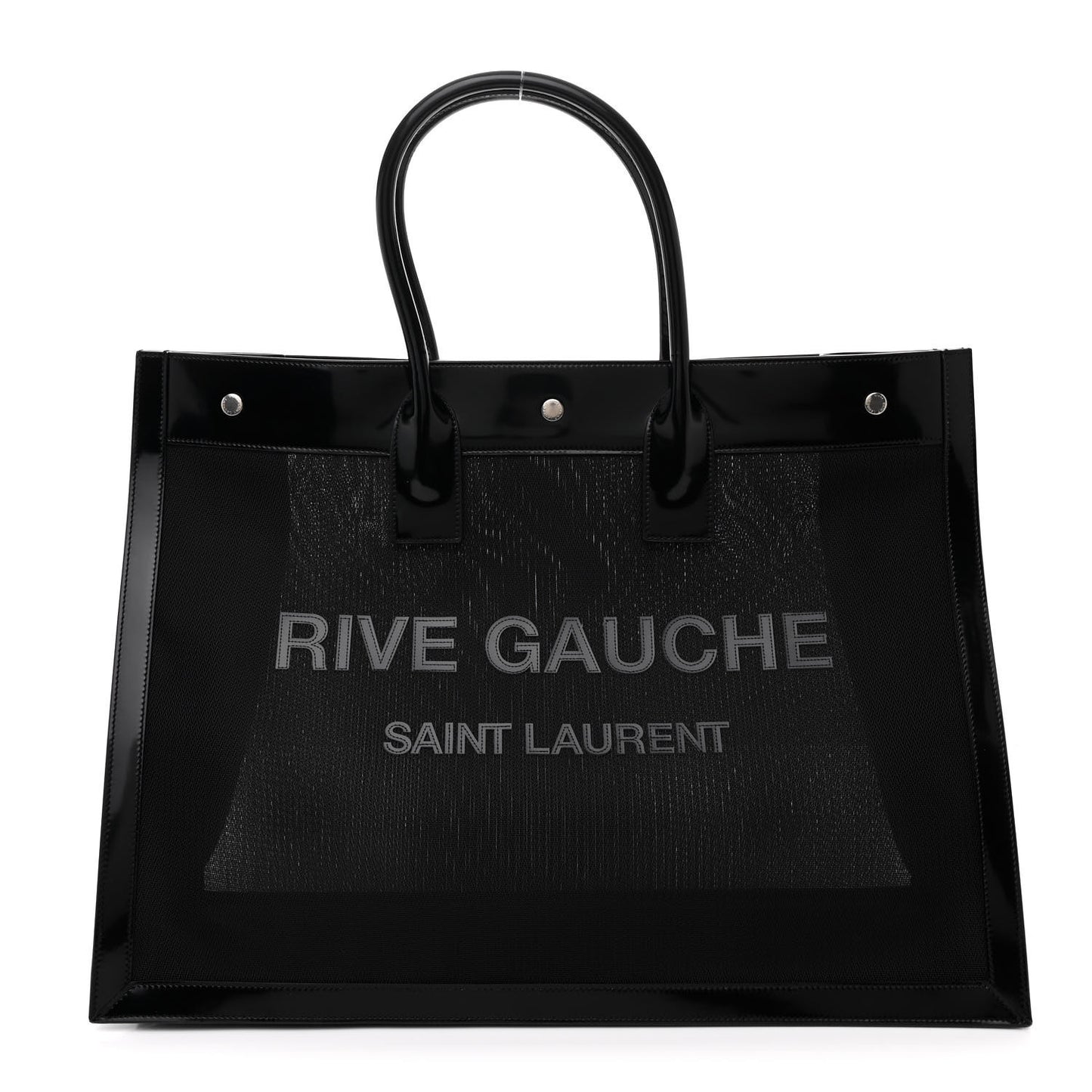 Mesh Patent Rive Gauche Tote Black