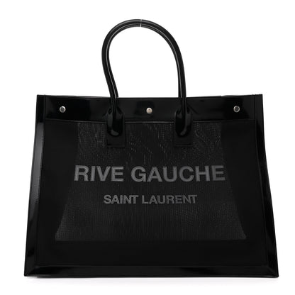 Saint Laurent Mesh Patent Rive Gauche Tote Black 1 of 12