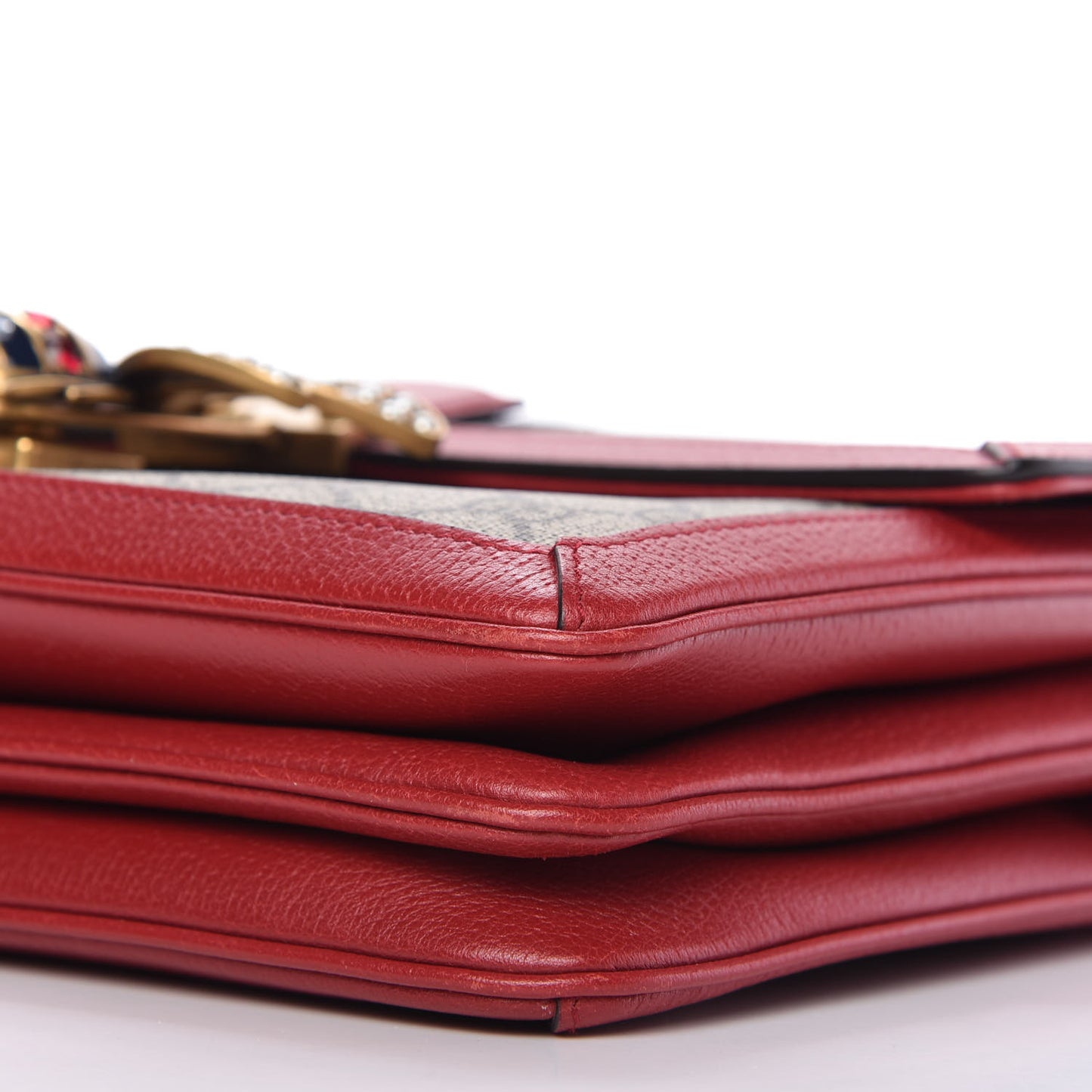 GG Supreme Monogram Medium Queen Margaret Shoulder Bag Red