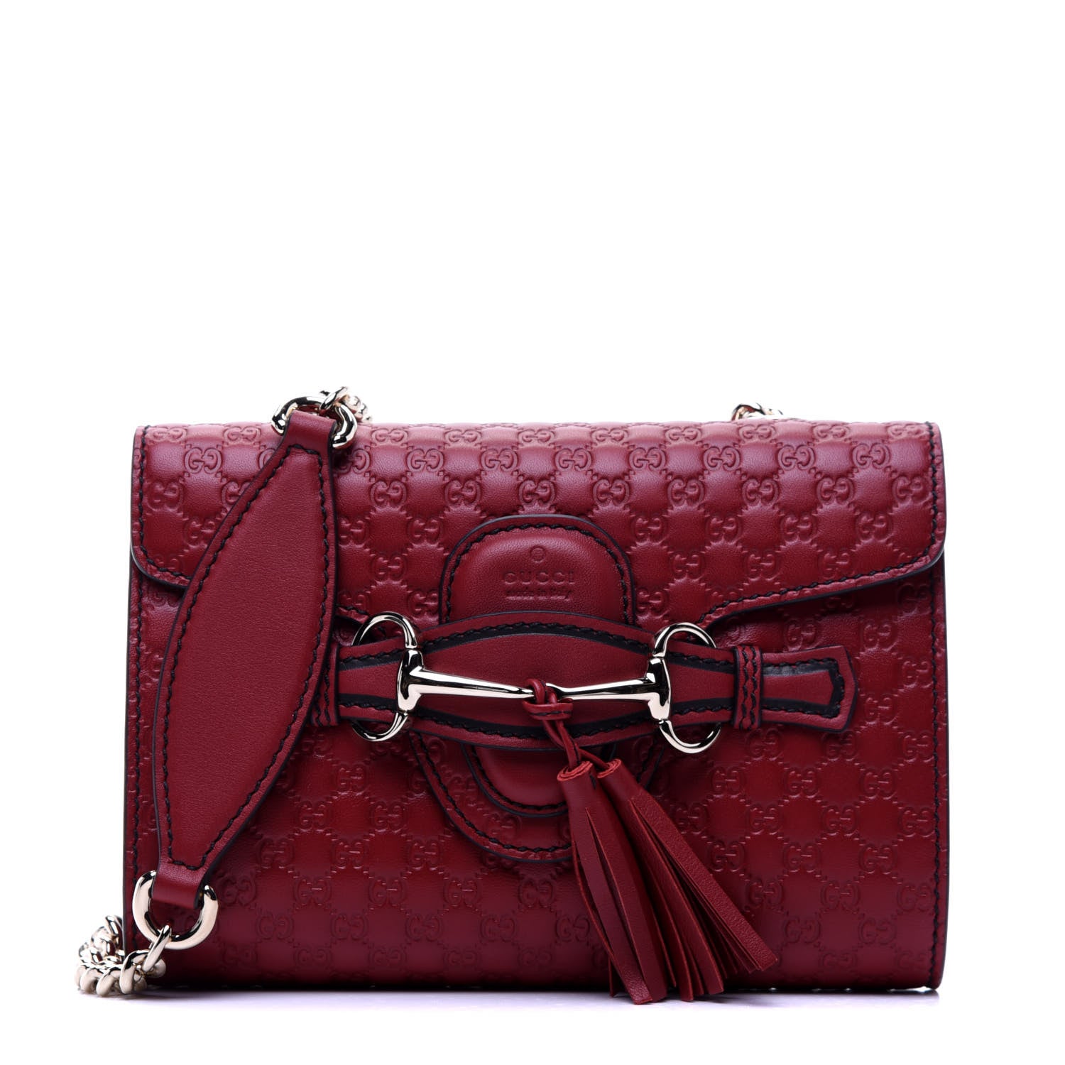 Gucci Soft Microguccissima Mini Emily Chain Shoulder Bag Rosso 1 of 11