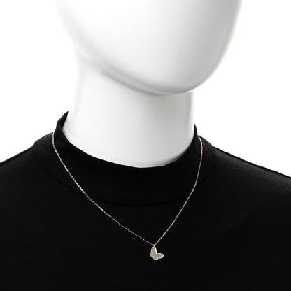 Van Cleef & Arpels 18K Yellow Gold Mother of Pearl Sweet Alhambra Butterfly Pendant Necklace 2 of 5