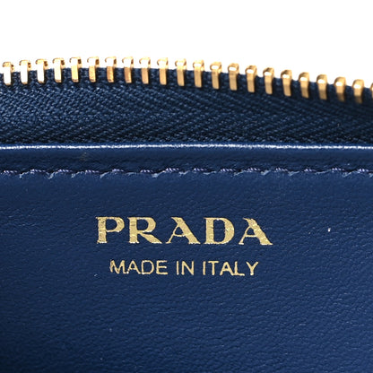 Prada Saffiano Metal Zip Around Keychain Bluette 6 of 9