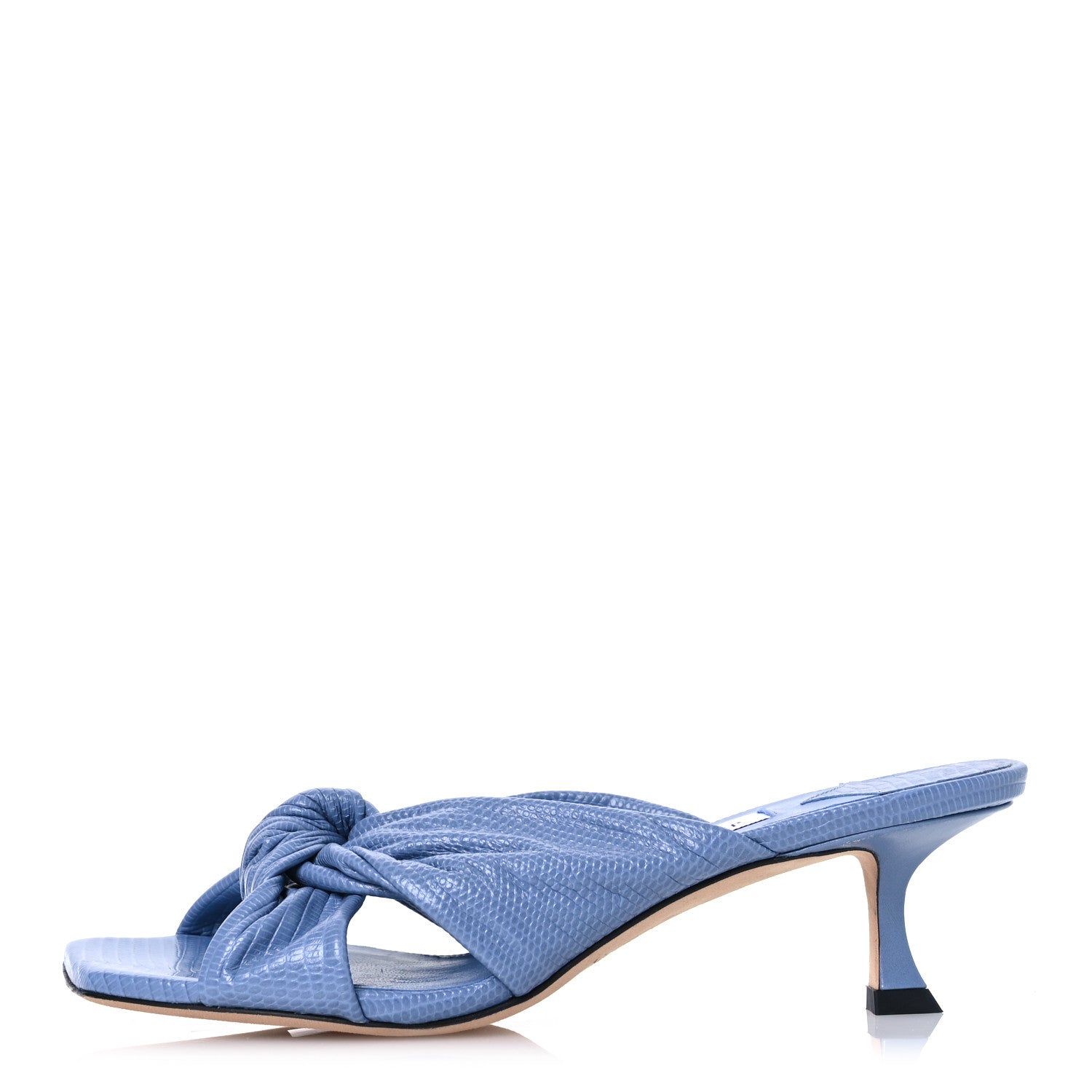 Jimmy Choo Nappa Embossed Lizard Avenue 50 Mules 37 Denim 1 of 12