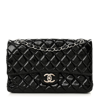 Chanel Patent Calfskin Quilted Medium Double Flap Black 1 of 10
