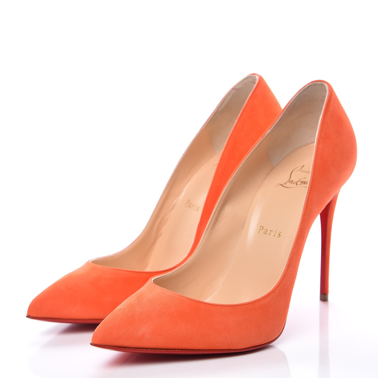 Christian Louboutin Suede Pigalle Follies 100 Pumps 39.5 Magma 3 of 8