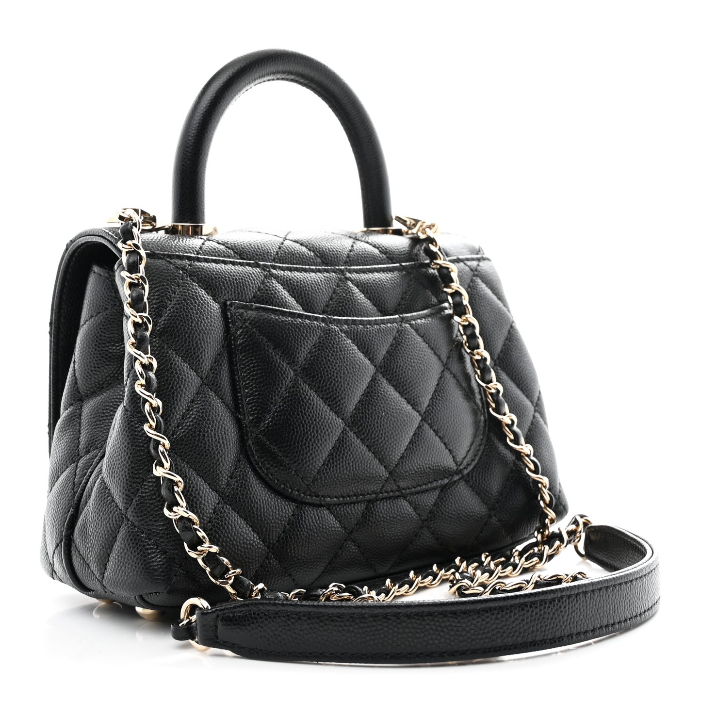 Caviar Quilted Extra Mini Coco Handle Flap Black