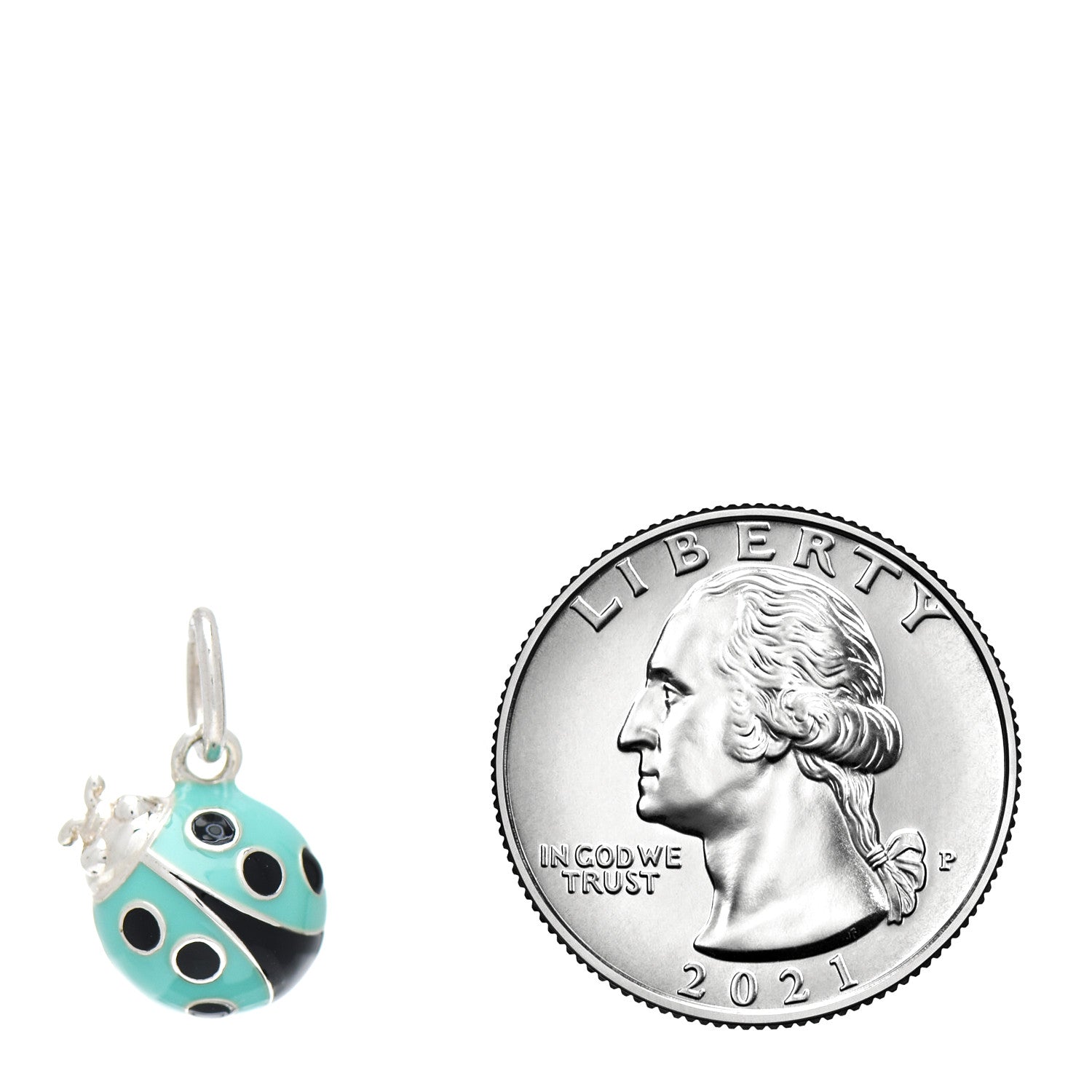 Tiffany Sterling Silver Enamel Ladybug Charm Blue 2 of 3