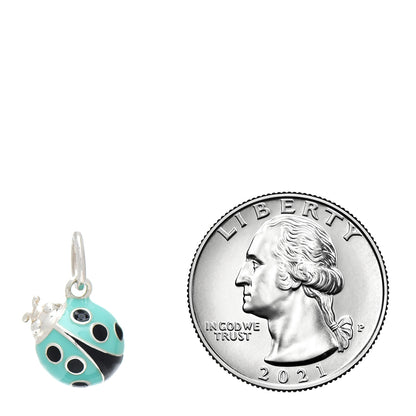 Tiffany Sterling Silver Enamel Ladybug Charm Blue 2 of 3