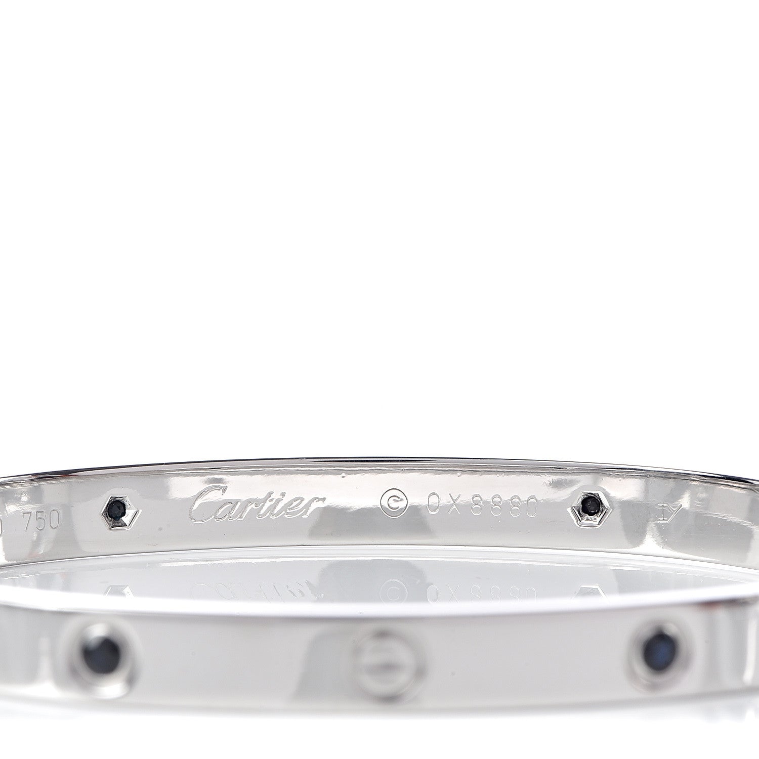 Cartier 18K White Gold Blue Sapphire LOVE Bracelet 20 4 of 4