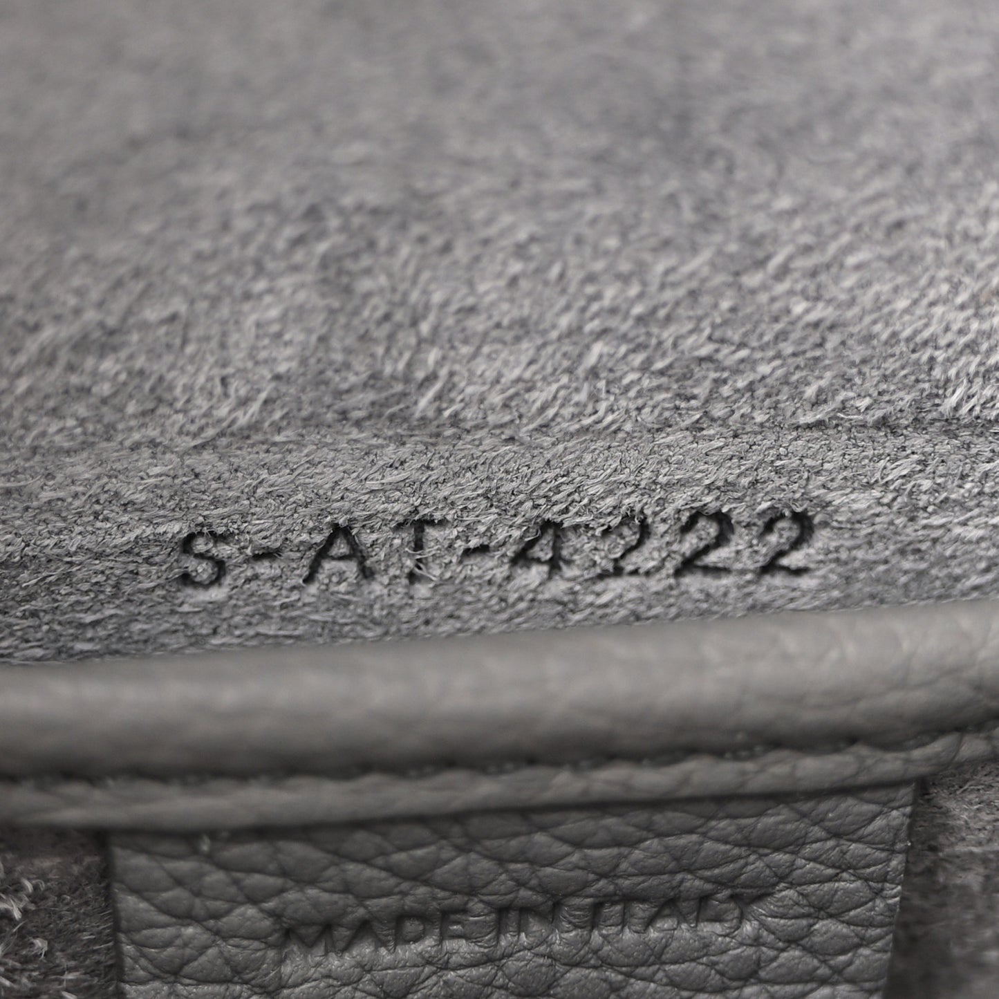 Drummed Calfskin Nano Luggage Kohl