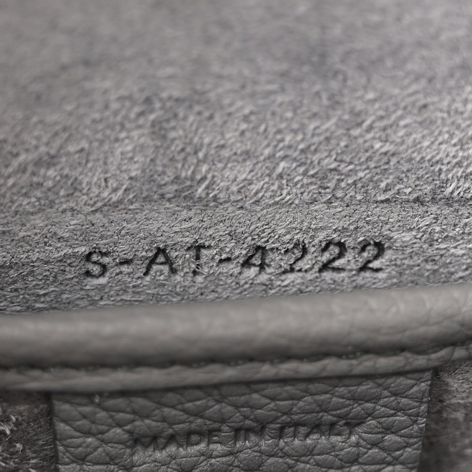 Celine Drummed Calfskin Nano Luggage Kohl 8 of 13