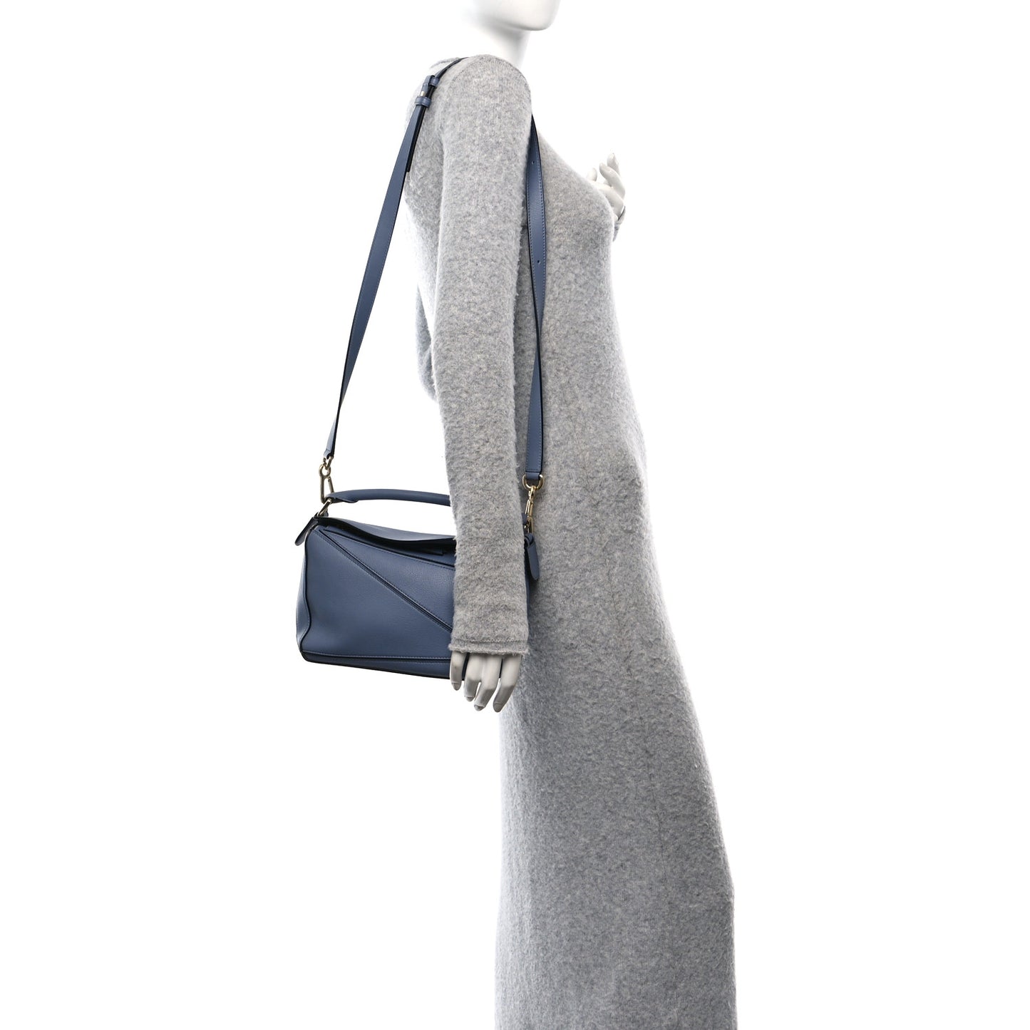 Calfskin Small Puzzle Bag Atlantic Blue