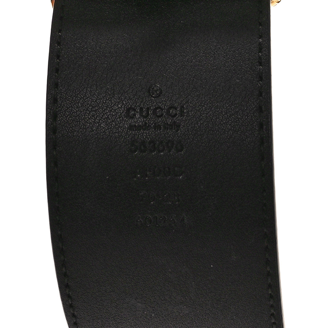 Calfskin Lizard Double G 50mm Belt 70 28 Black