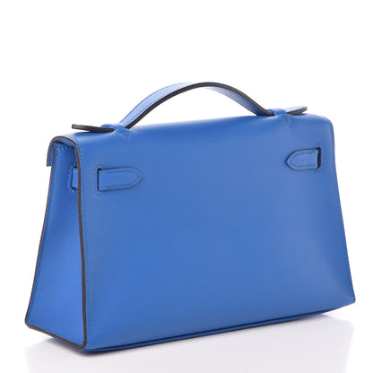 Hermes Swift Kelly Pochette Clutch Bleu Zellige 3 of 23