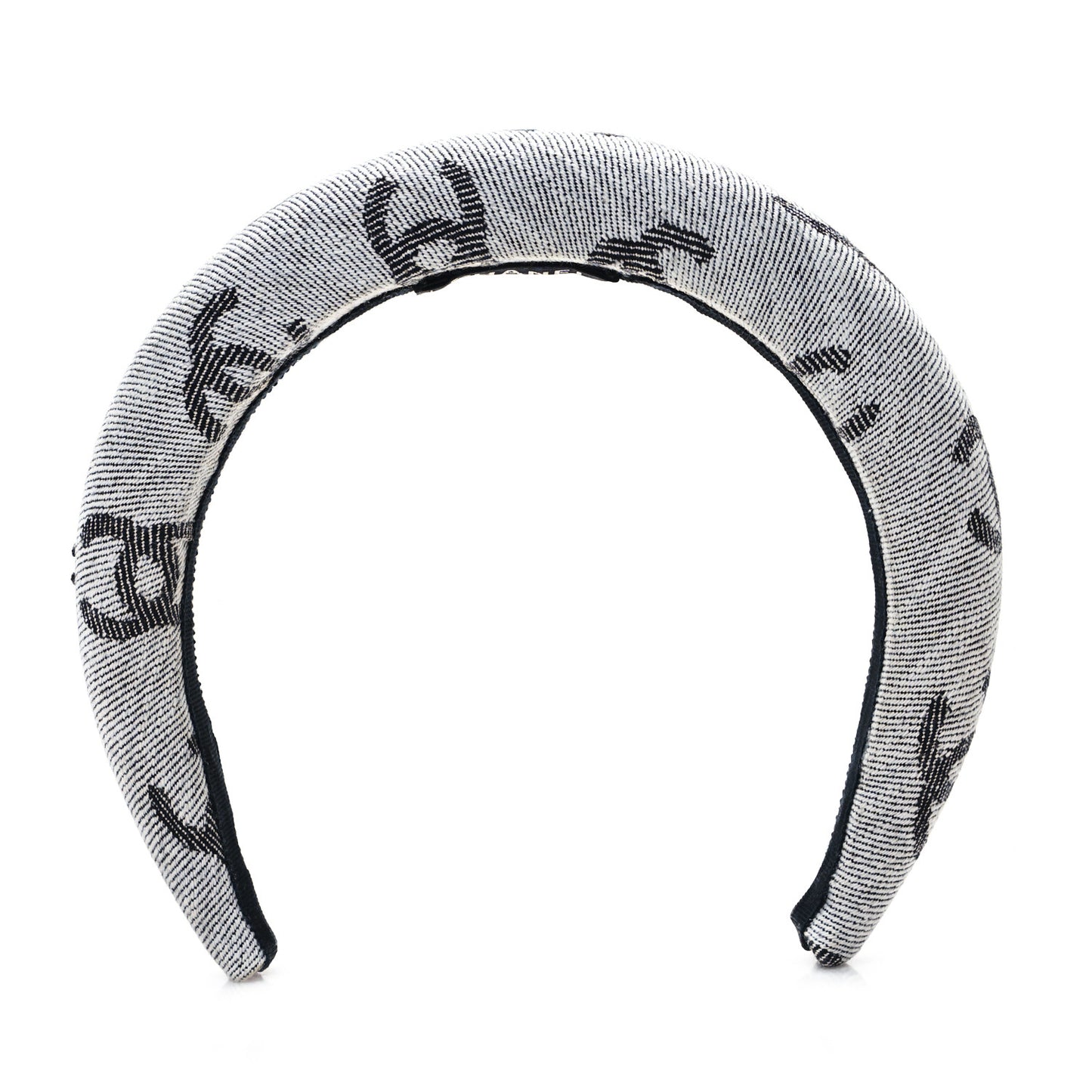 Denim CC Headband White Black