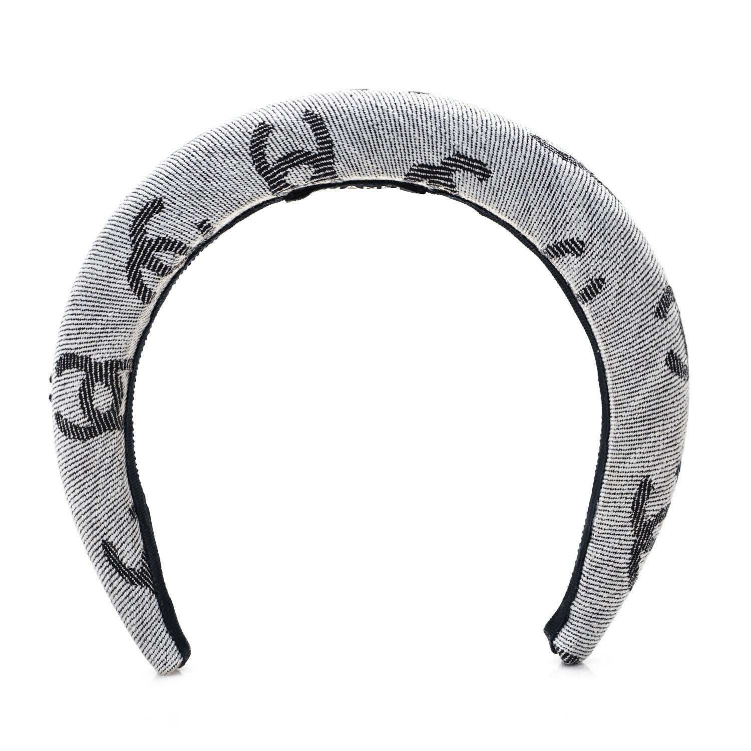 Chanel Denim CC Headband White Black 1 of 4